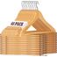 HOUSE DAY 40 Stück Stabil Kleiderbügel Holz Natur Drehbar Jackenbügel Anzugbügel Kleiderbügel Breit 44,5cm aus Naturholz