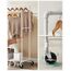 SONGMICS Kleiderständer, Kleiderstange, Garderobenständer mit 2 Kleiderstangen und Ablage, Rollen, bis 110 kg belastbar, Industrie-Design, für Schlafzimmer, Ankleidezimmer, weiß HSR060W01