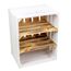 Weisse/geflammte Bücherregal - Schuhregalkiste mit Zwischenbrett/Mittelbrett Einlage ca 50x40x30cm / Apfelkisten Weinkisten Holzkisten aus dem Alten Land (Paula doppelt geflammt Quer)