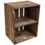 Massive Schuh- Bücherregalkiste Obstkiste Weinkiste Maße ca 50 x 40 x 31cm xxxaus dem Alten LandxxxWeinkisten Obstkisten Holzkiste Dekokiste Regal (Natur quer) (1, dunkel, kurze Unterteilung)