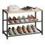 WOLTU Schuhregal mit 2 Ebenen, Schuhständer Metall, Schuhaufbewahrung platzsparend, Schuhorganizer für 6 Paar, Flur Wohnzimmer, 63x43x30 cm, schwarz