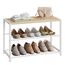 WOLTU Schuhregal mit 2 Ebenen, Schuhständer Metall, Schuhaufbewahrung platzsparend, Schuhorganizer für 6 Paar, Flur Wohnzimmer, 63x43x30 cm, weiß