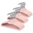 ManGotree 28 cm Baby-Samtbügel, rutschfeste Kinderkleiderbügel mit 360°-Drehhaken, Ultradünne Filz-Kinderkleiderbügel für Baby- und Kleinkinderkleidung, 66 Stück (Hellrosa)