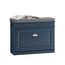 SoBuy Schuhbank mit Sitzfläche Sitzbank mit Stauraum und Klappen, schmaler Schuhschrank mit Sitzbank & Schuhregal platzsparend, Schuhablage für Flur & kleine Räume, 75x52x24cm, Blau, FSR82-L-B