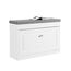 SoBuy Schuhbank mit Sitzfläche Schuhschrank mit Sitzbank Schuhschrank mit Klappe, Schuhregal schmal Schuhbank mit Stauraum für Flur, Wohnzimmer, Schlafzimmer, bis 150 kg, Weiß 75x51x24cm, FSR82-L-W