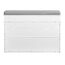 SoBuy Schuhbank mit Sitzkissen Stauraum Schuhschrank Schuhregal schmal platzsparende Sitzbank mit Stauraum für Flur, Wohnzimmer, Schlafzimmer, Weiß Vintage Holzmaserungseffekt 75x54x24cm FSR82-L-WG