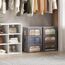 Lifewit 25L Aufbewahrungsbox mit Deckel, Kleidung Aufbewahrung, Faltbare Kleideraufbewahrung mit Metallrahmen, Stoffbox mit Griffen & Fenster, Aufbewahrung Kleiderschrank, 6er Set, Hellgrau