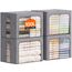 Lifewit 100L Aufbewahrungsbox mit Deckel, Kleidung Aufbewahrung, Faltbare Kleideraufbewahrung mit Metallrahmen, Stoffbox mit Griffen & Fenster, Aufbewahrung Kleiderschrank, 4er Set, Hellgrau
