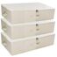 iwill CREATE PRO Unterbett-Aufbewahrungsbehälter, faltbar, starr, Organizer, Stoff-Aufbewahrungsboxen für Kleidung, Decken, Schuhe im Schrank, Kleiderschrank, Beige, 3 Stück