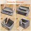 Lifewit 75L Aufbewahrungsbox mit Deckel, Kleidung Aufbewahrung, Faltbare Kleideraufbewahrung mit Metallrahmen, Stoffbox mit Griffen & Fenster, Aufbewahrung Kleiderschrank, 4er Set, Hellgrau