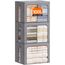 Lifewit 100L Aufbewahrungsbox mit Deckel, Kleidung Aufbewahrung, Faltbare Kleideraufbewahrung mit Metallrahmen, Stoffbox mit Griffen & Fenster, Aufbewahrung Kleiderschrank, 3er Set, Hellgrau
