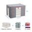 FUSACONY 3 Stück Aufbewahrungsbox, Kleiderschrank Organizer Faltbar Kleideraufbewahrung Box mit Metallrahmen, Aufbewahrungstasche für Kleidung, Bettdecken, Decken, Bettwäsche Grau (66L)
