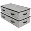 Omygarden Faltbarer Stoff unter Bett Aufbewahrungsbox mit Kunststoff-Stützfutter, Decken Kleidung Tröster Aufbewahrungsbehälter Organizer für Schlafzimmer und Schrank, 90×42×18cm, Dunkelgrau, 2PCS