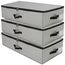 Unterbettkommode 3 Stück mit Verstärkten Griff, Unterbett Aufbewahrungsbox für Bettdecken Kleidung Kissen Decken Unterbett Aufbewahrung Organizer, Schuhe, Spielzeug, Decke, Dunkelgrau