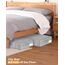 Unterbett-Aufbewahrung, 2 Stück, Unterbett-Aufbewahrungsbehälter mit Deckel, faltbar, stabile Kleideraufbewahrung, Schublade, Organizer mit 3 Griffen, ultradicker Stoff, 76.2 x 38.1 x 17 cm, grau