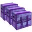 Vieshful 3 Stück Aufbewahrungstasche für Kleidung mit Verstärktem Griff Faltbare Unterbett Aufbewahrungsbox Vinyl Organizer für Bettdecke 40L Violett