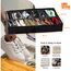 Unterbett-Schuh-Organizer, 11,4 cm hoch und passend für Betten, 12,7 cm vom Boden, verstellbare Trennwände, Aufbewahrungslösung für Unterbettschuhe – 2er-Set (schwarz)