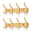 MEIJO Garderobenhaken Edelstahl, Hakenleiste Kleiderhaken Wand mit 4 Haken, Garderobe Garderobenleiste Wandgarderobe für Schlafzimmer Bad Küche (Golden, 4 Haken 2 Stück)