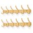 MEIJO Garderobenhaken Edelstahl, Hakenleiste Kleiderhaken Wand mit 6 Haken, Garderobe Garderobenleiste Wandgarderobe für Schlafzimmer Bad Küche (Golden, 6 Haken 2 Stück)