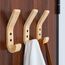 WJUAN Garderobenhaken Eiche Massivholz 4er Set | Wandhaken Holz mit 10kg Tragkraft | 155mm Kleiderhaken Holz | Handpoliert und Feuchtigkeitsbeständig, für Bad, Küche, Schlafzimmer