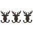 BigDean 3x Wandhaken Hirsch 2er Haken Gusseisen Garderobenhaken Werkzeughalter 9,5 x 4,5 x 12,5 cm