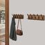 WEBI Garderobenleiste,Garderobenhaken mit 5 Dreifachhaken,Wandgarderobe Holz,Kleiderhaken Wand,Hakenleiste Garderobe,Jackenhalter Wand für Mäntel,Jacken,Braun