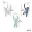 Umbra Buddy Haken - Dekorative Wandhaken Garderobe für Jacken, Schals, Taschen, Rucksäcke, Handtücher und Mehr, 3er-Set, Weiss/Grau/Mint