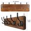 WEBI Garderobenleiste,Garderobenhaken,Wandgarderobe Holz mit 5 Haken,Kleiderhaken Wand,Hakenleiste Garderobe,Jackenhalter Wand für Mäntel,Jacken,Rustikal Braun,2 Stück
