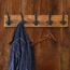 WEBI Garderobenleiste,Wandgarderobe mit 5 Haken Gusseisen,Garderobenhaken Wand Garderobe Hakenleiste,Kleiderhaken Wand für Mäntel,Jacken,Rustikal Braun
