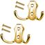 Stahlia Garderobenhaken GOLD (2 Stück) Haken zum Schrauben vintage Kleiderhaken Garderobe KURZ Haken für Garderobe Metallhaken