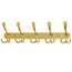 Dseap Garderobenleiste - Schwerlast Garderobenhaken Mit 5 Dreifachhaken, Edelstahl Wandgarderobe, Kleiderhaken Wand, Hakenleiste Garderobe für Mantel Hut Handtuch Handtasche, Gold
