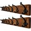 WEBI Garderobenleiste,Wandgarderobe Holz mit 8 Haken Gusseisen,Garderobenhaken Wand Garderobe Hakenleiste,Kleiderhaken Wand für Mäntel,Jacken,Braun,2 Stück
