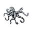 Hampton Nautical Antique Silver Cast Iron Octopus Hook 11 Inch - Decorative Hook - Sealife Metal Wall Hook