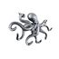 Hampton Nautical Antique Silver Cast Iron Octopus Hook 11 Inch - Decorative Hook - Sealife Metal Wall Hook