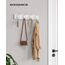 SONGMICS Wandgarderobe, Garderobe, Garderobe, mit 4 Doppelhaken aus Metall, Möbel für Eingangsbereich, für Taschen, Mäntel, Flur, Wohnzimmer, Schlafzimmer, Weiß LHR23WT