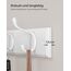 SONGMICS Wandgarderobe, Garderobe, Garderobe, mit 4 Doppelhaken aus Metall, Möbel für Eingangsbereich, für Taschen, Mäntel, Flur, Wohnzimmer, Schlafzimmer, Weiß LHR23WT
