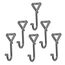 GoCraft Vintage Schmiedeeisen Kleiderhaken Set - 6 handgefertigte geschmiedete Metallhaken für Mäntel, Handtücher, Schals - Kolonial dekorative Wandhaken für Eingang, Schlamm und Badezimmer