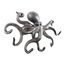 Hampton Nautical Cast Iron Octopus Hook 11 Inch - Decorative Hook - Sealife Metal Wall Hook