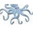 Hampton Nautical Rustic Dark Blue Whitewashed Cast Iron Octopus Hook 11 Inch - Decorative Hook - Sealife Metal Wall Hook