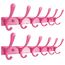 SKOLOO Kleiderhaken wand - 6 Haken, Garderobenleiste Edelstahl(2 Stück), Garderobenhaken Schwere, Metall Hakenleiste, Stabile Hakenleiste zum Aufhängen von Mantel, Jacke, Kleidung, Hut(Rosa)