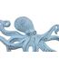 Hampton Nautical Rustic Dark Blue Whitewashed Cast Iron Octopus Hook 11 Inch - Decorative Hook - Sealife Metal Wall Hook