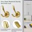 ZUONAI Garderobenhaken Modern Kleiderhaken Schwerlast Garderobe Haken Jacken Haken Wand Handtuchhaken Doppelt für Küche Bad Kleiderschrank (4 Stück, Gold)