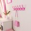 SKOLOO Kleiderhaken wand - 6 Haken, Garderobenleiste Edelstahl, Garderobenhaken Schwere, Metall Hakenleiste, Stabile Hakenleiste zum Aufhängen von Mantel, Jacke, Kleidung, Hut(Rosa)