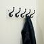 WEBI Garderobenleiste,Wandgarderobe mit 5 Haken Gusseisen,Garderobenhaken Wand,Kleiderhaken Wand,Garderobe Hakenleiste für Mäntel,Jacken,Weiß