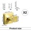 TIANLIN 2 Stück Handtuchhaken zum Bohren, Gebürstetes Gold Wandhaken aus 304 Edelstahl, Versteckte Montage mit Quadratischem Sockel und Installationswerkzeug, für Badezimmer, Küche, Büro
