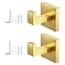 TIANLIN 2 Stück Handtuchhaken zum Bohren, Gebürstetes Gold Wandhaken aus 304 Edelstahl, Versteckte Montage mit Quadratischem Sockel und Installationswerkzeug, für Badezimmer, Küche, Büro