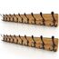 SAYONEYES Holzgarderobe Wandhalterung mit 10 Tri Kleiderhaken zum Aufhängen - 99 cm schweres Premium Massivholz Kiefer Holz - Wandhaken Rack für Badezimmer, Schlafzimmer, Eingangsbereich (Braun - 2