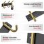 Kleine Garderobenleiste Wandhalterung - Schwarz und Gold Hakenleiste mit 3 Doppelgarderobenhaken, 22,9 cm Edelstahl-Wandhaken für Eingangsbereich, Badezimmer, Schlafzimmer, Schrank, Handtuch, Hut