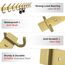 SAYONEYES Wandgarderobe Gebürstet Gold - 76.2 cm Edelstahl Stange mit 10 Doppelgarderobenhaken für Eingangsbereich, Badezimmer, Schlafzimmer, Küche - Moderne Gold Hakenleiste für Mäntel, Hüte