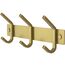 SAYONEYES Gebürstete Gold Kleine Garderobenleiste Wandhalterung - 9 Zoll Edelstahlstange mit 3 Doppelgarderobenhaken für Eingangsbereich, Badezimmer, Schlafzimmer, Küche - Moderne Gold Hakenleiste für